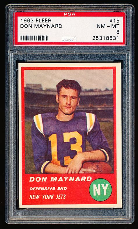 Lot Detail 1963 Fleer Football 15 Don Maynard NY Jets PSA Nm Mt 8