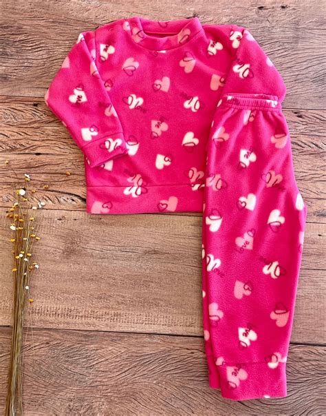 Conjunto Soft Infantil Corações Love Rosa Pink Roupa de Bebê do