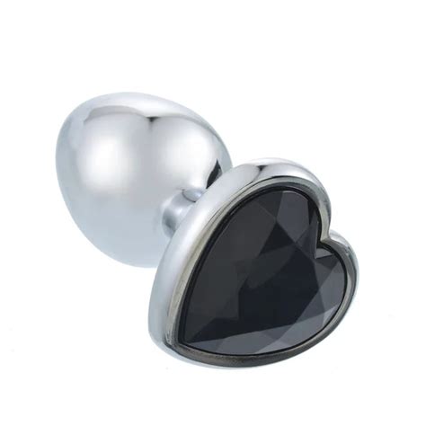 3 Size Anal Plug Heart Stainless Steel Crystal Anal Plug Removable Butt