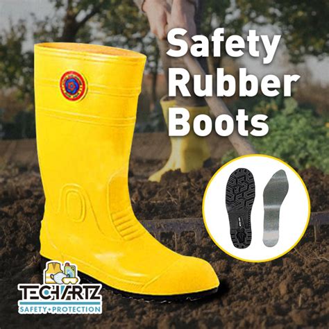 Korakoh Safety Rubber Boots Midsole Steel Toe Cap With Socks Yellow