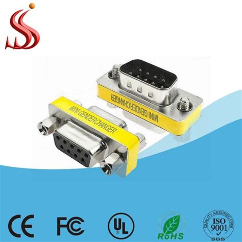 9 Pin RS 232 DB9 Male To Female Serial Cable Gender Changer Coupler