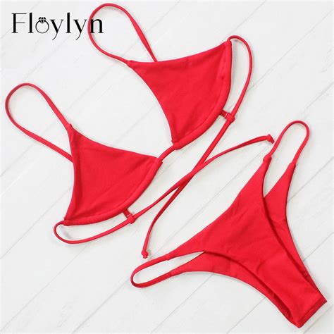 Floylyn 2018 Sexy Seamless String Biquini Cheeky Swim Bathing Suit