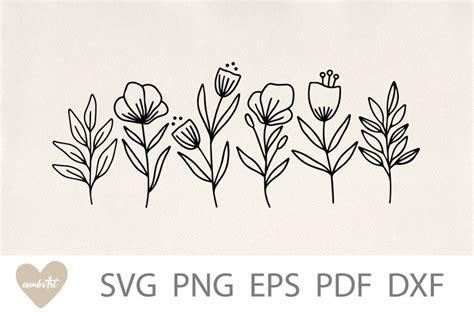 Free Wildflower Svg Free Flower Stem Svg Cut File For Cricut Cameo