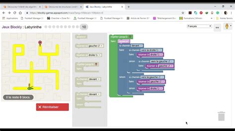 Jeux Blockly Labyrinthe Niveau 10 Level 10 La Seul Solution Par BND