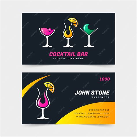 Free Vector Bar Business Card Template