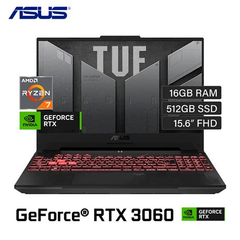 Laptop Asus Tuf Gaming A15 156″ Fhd Amd Ryzen 7 6800h 16gb Ddr5 Ssd 512gb M2 Nvme Rtx