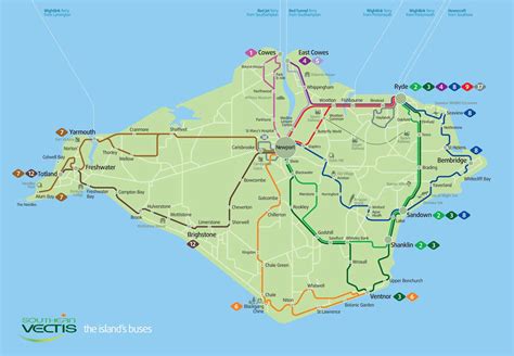 Official Map Southern Vectis Bus Map Isle Of Wight England An