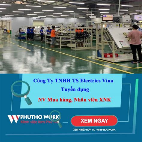 Công Ty Tnhh Ts Electrics Vina Thông Báo Tuyển Dụng Nhân Viên Mua Hàng