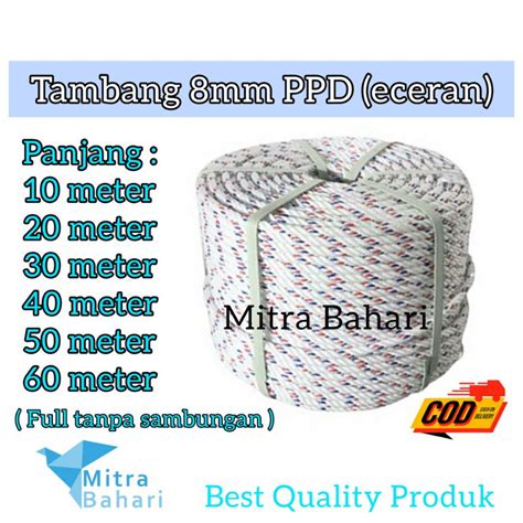 Jual TAMBANG PPD 8MM ECERAN TALI 8MM TAMPAR 8MM TALI IKAT MOBIL