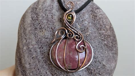 Pumpkin Wire Wrapped Cabochon Pendant Tutorial Youtube