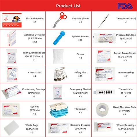 Airsoftpeak First Aid Kit Labeled First Aid Essentials Kits Pieces