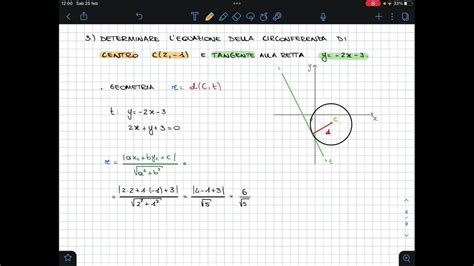 Determinare Lequazione Della Circonferenza Dati Il Centro E Una Retta