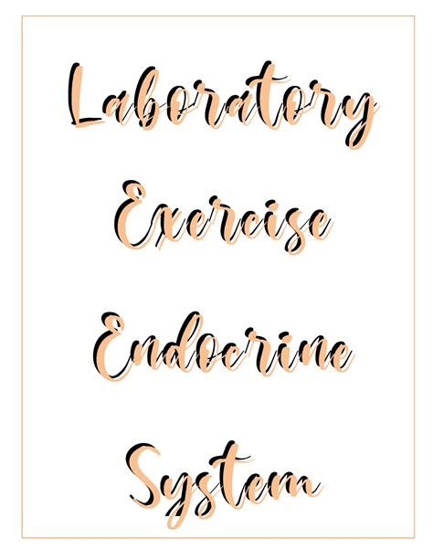 Endocrine System Laboratory Exercise I Complete The Following