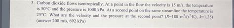 Solved Carbon Dioxide Flows Isentropically At A Point In Chegg