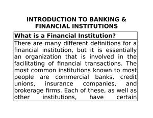 Module Module Banking And Financial Institution Private Banking