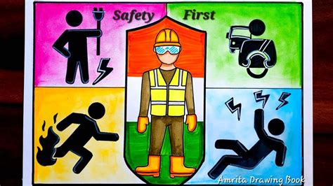 Safety Drawing National Safety Day Drawing Easy How To Draw National