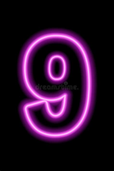 Neon Pink Number 5 On Black Background Learning Numbers Serial Number