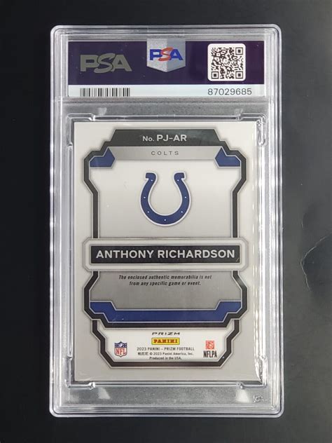 Anthony Richardson Rc Prizm Premier Jerseys Neon Green Pulsar Psa