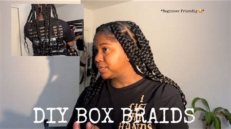 Easy Jumbo Box Braids Tutorial Rubber Band Method Waist Length Youtube