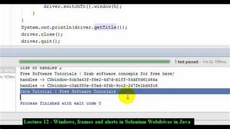 Lecture 12 Windows Frames And Alerts In Selenium Webdriver In Java Youtube