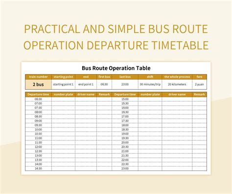 Company Shuttle Bus Timetable Route Map Excel Template And, 44% OFF