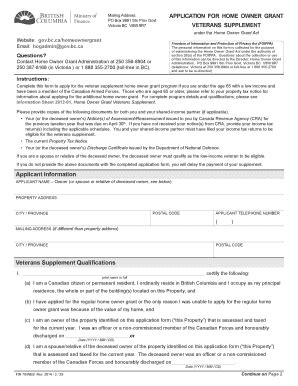 Fillable Online Sbr Gov Bc FIN 79 Application For Home Owner Grant