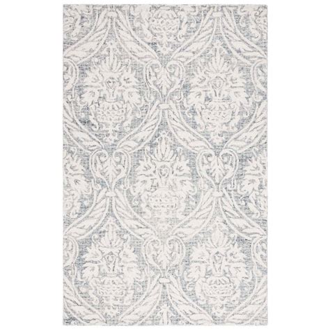 SAFAVIEH Abstract Ivory Gray 6 Ft X 9 Ft Damask Area Rug ABT204F 6