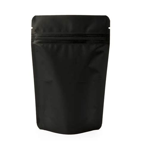 Matte Black Metallized Stand Up Zipper Pouch Bags X X