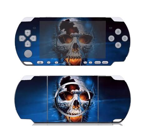 Blue Skull Vinyl Skin Sticker Protector For Sony Psp Skins