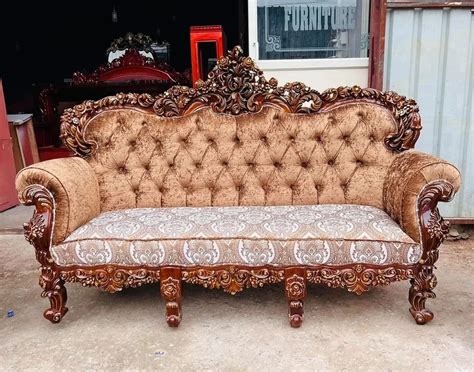 Teak Wood 5 Seater Royal Carved Wooden Sofa Set At Rs 145000 Set In