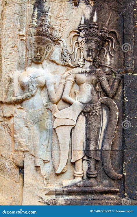 Ancient Bas Relief in Angkor Wat Stock Photo - Image of buddhism ...