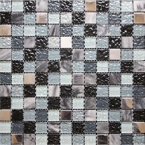 Cristal Grande Black Mosaic 30x30cm Sheet Cristal Mosaic A Combination Of Iridescent Glass