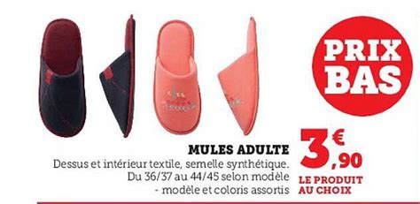 Promo Mules Adulte Chez Super U ICatalogue Fr