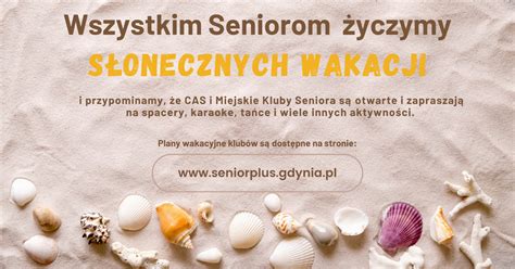 Życzymy słonecznych wakacji Centrum Aktywności Seniora Gdynia