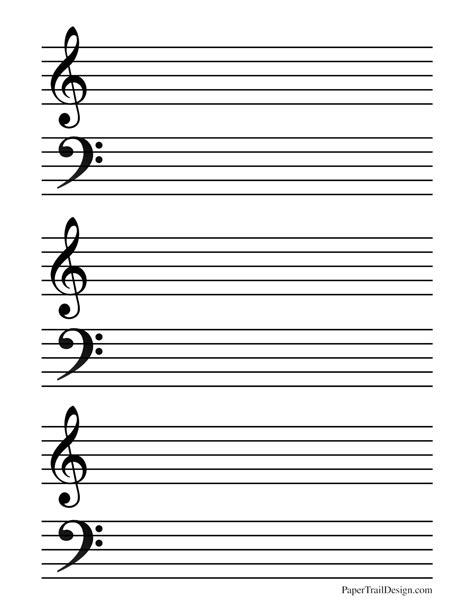 Free Printable Music Staff Paper Paper Trail Design