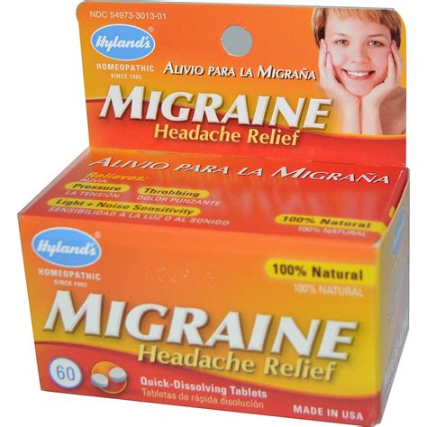 Hyland S Migraine Headache Relief 60 Quick Dissolving Tablets Iherb