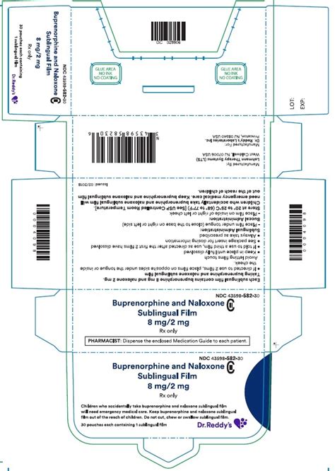 Buprenorphine 8mg Naloxone 2mg Sublingual Film Bound Tree