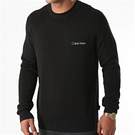 Calvin Klein Pull Cotton Texture 7340 Noir