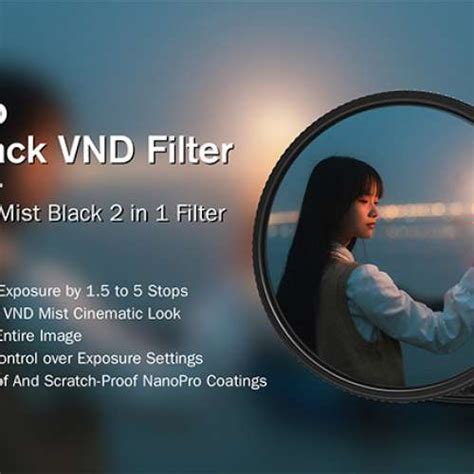 NanoPro Mist Black Variable ND Filter 1 8 黑柔焦連可調減光濾鏡 For ZEISS ZE