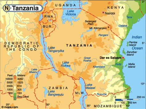Harta Tanzania Consulta Harta Fizica A Tanzaniei Pe Infoturismro