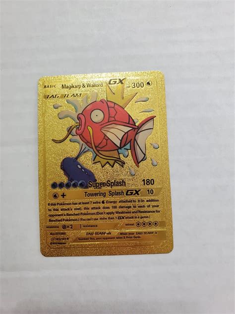 Magikarp Wailord Gx Gold Foil Fan Art Card Values Mavin