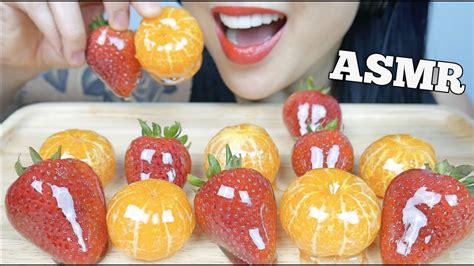 Asmr Candied Fruits Tanghulu Tangerine Strawberry Crackling Eating