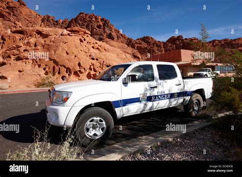 State Park Ranger Vehicles At The Valley Of Fire State Park Nevada Usa