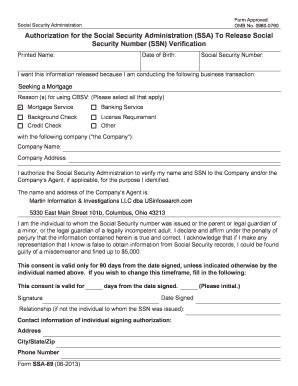 Social Security Authorization Fill Online Printable Fillable Blank