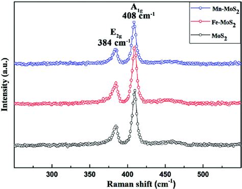 Raman Spectra Of The Undoped Mn Doped And Fe Doped Mos 2 Single