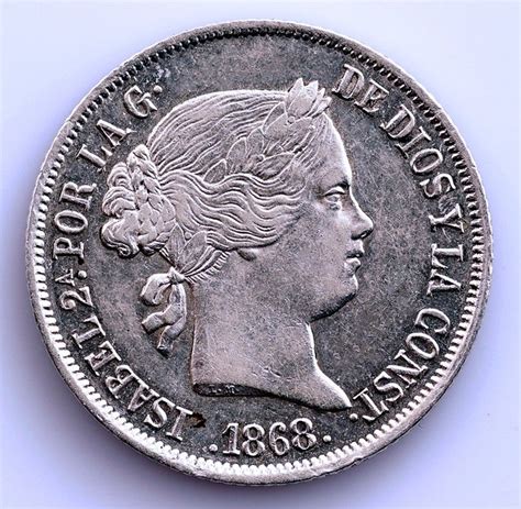 Spain Isabel II 1833 1868 40 Céntimos de escudo 1868 Catawiki