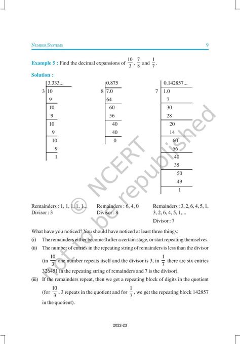 Ncert Book For Class 9 Maths Chapter 1 Number System