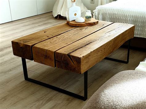 Table Basse Poutre En Ch Ne Massif Par Revanove Sur Etsy Https