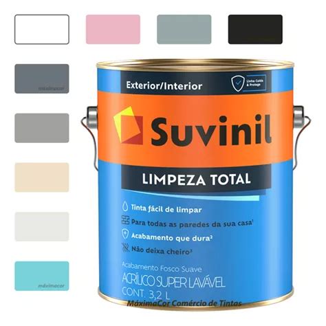 Tinta Super Lavável Suvinil Limpeza Total Base Água 3 2l Frete grátis