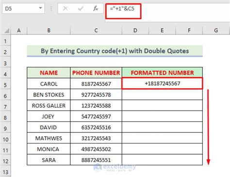 How To Format Phone Number With Country Code In Excel 5 Methods